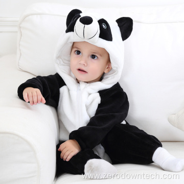 Cotton Animal Cute Panda Boy Baby Rompers Hooded